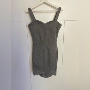 H&M New Divided Glittery Sparkle Silver Bodycon Party Dress Size 8